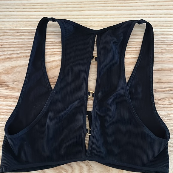 intimately by Free People Black Ribbed Cutout bralette Size M/L - Picture 3 of 5